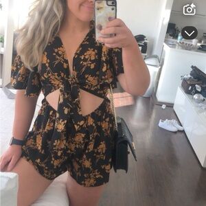 Floral Cutout Romper